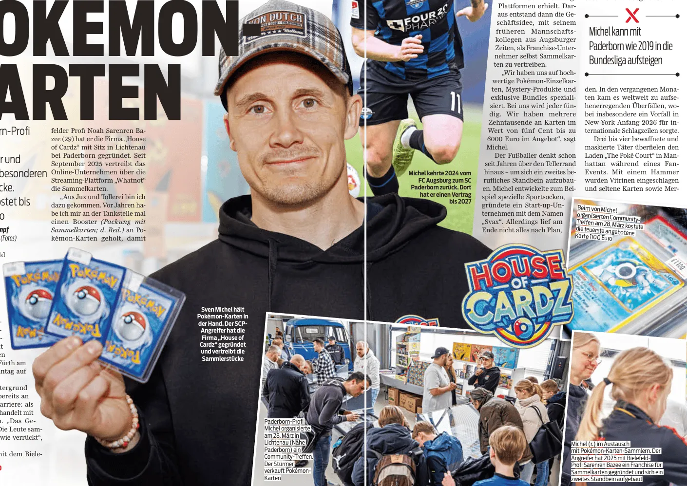 开云官网-帕德博恩前锋米歇尔开创副业，和同僚在经营宝可梦卡牌买卖